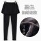 女装打底裤秋冬款外穿女长裤裙假两件加绒加厚修身显瘦紧身小脚裤 M(115斤内不掉绒显瘦) 黑色【加绒加厚】