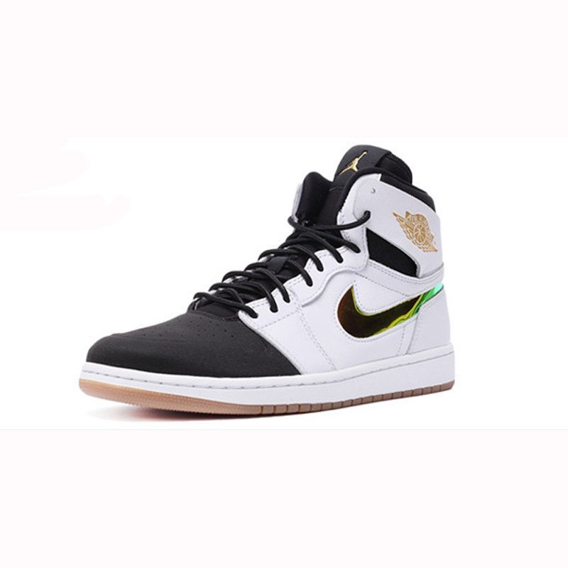 耐克airjordanaj1乔1黑白彩虹钩男子篮球鞋819176104819176104445码