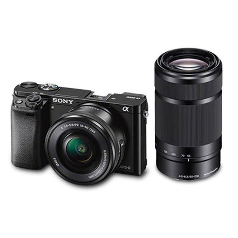 索尼（SONY） ILCE-6000L 微单相机 黑色 含16-50mm+55-210mm黑色镜头 双镜头套装