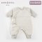 爱布谷负离子棉婴儿哈衣春秋季 秋冬款宝宝保暖内衣纯棉爬衣 59cm建议1-3个月 负离子100g【灰条纹款】