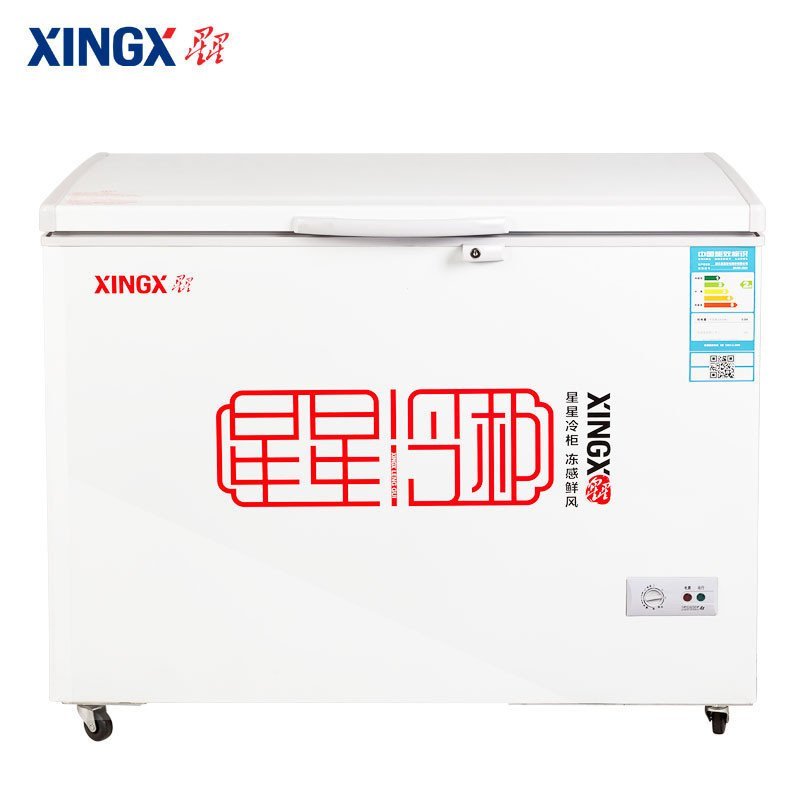 星星(XINGX) BD/BC-256E 256升 卧式冷柜 冰柜 商用冷柜 顶开门 曲底设计大空间 冷藏冷冻转换柜