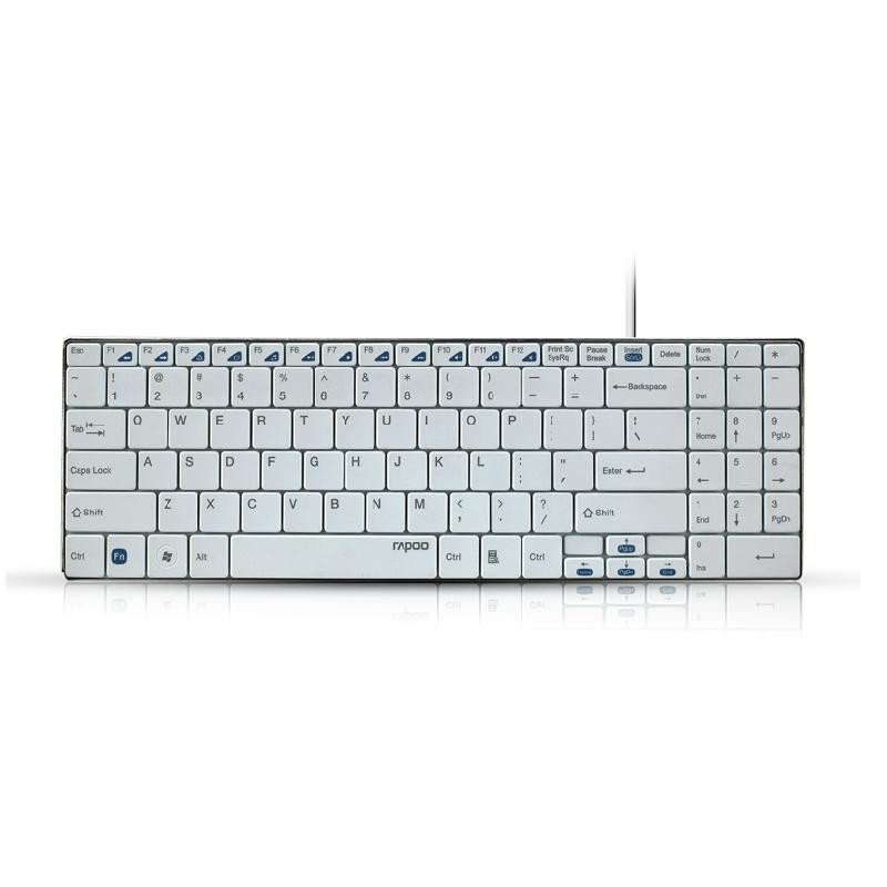 雷柏（Rapoo）N7200 USB有线轻薄键盘 白色