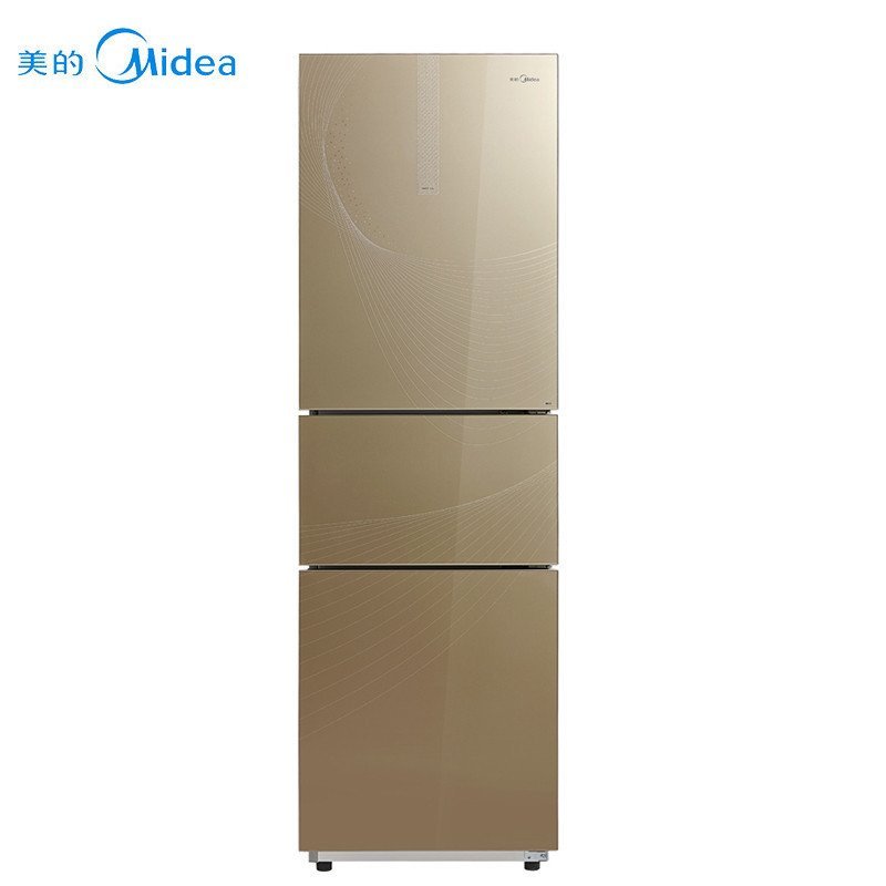 美的（Midea）BCD-212TGMA 212升 玻璃面板三门冰箱 （花律金）