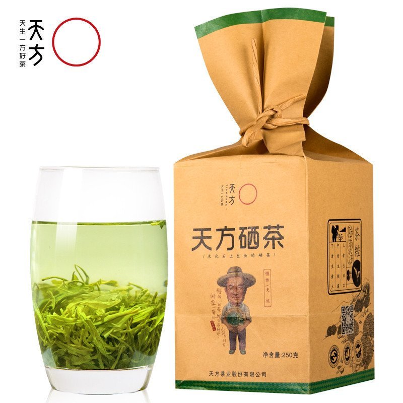 天方250g/袋一级Ⅰ硒茶绿茶 高山手工烘青茶 石台硒茶【买二配礼品袋】