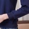 俏艺 2016春秋新款 韩版水彩条纹印花长袖修身圆领卫衣女 3488 XL 深蓝色