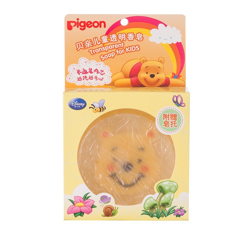 贝亲-儿童透明香皂（小熊维尼卡通人物） 80g IA95