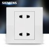 西门子(SIEMENS)开关插座面板悦动系列雅白电源插座10A四孔插座