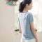 茵曼 2016夏装新款棉质文艺范短袖T恤女上衣1862023091 M 水湖蓝