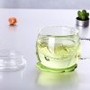 物生物(RELEA)玲珑杯 耐热创意夏天水杯玻璃杯带盖女过滤花茶杯透明杯子随手杯日用水杯320ml