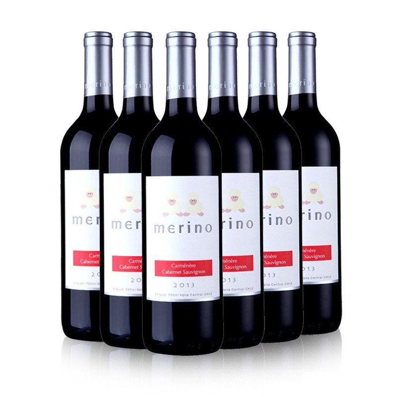 智利进口红酒 美丽羊赤霞珠佳美娜红葡萄酒整箱装750ml*6瓶