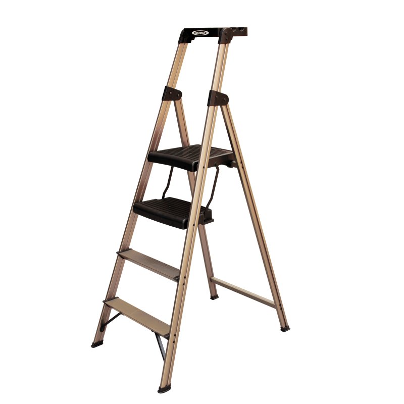 优雅金4步宽踏板家用梯子234t-3cn 优雅金图片,高清蹬耐肌漳坠