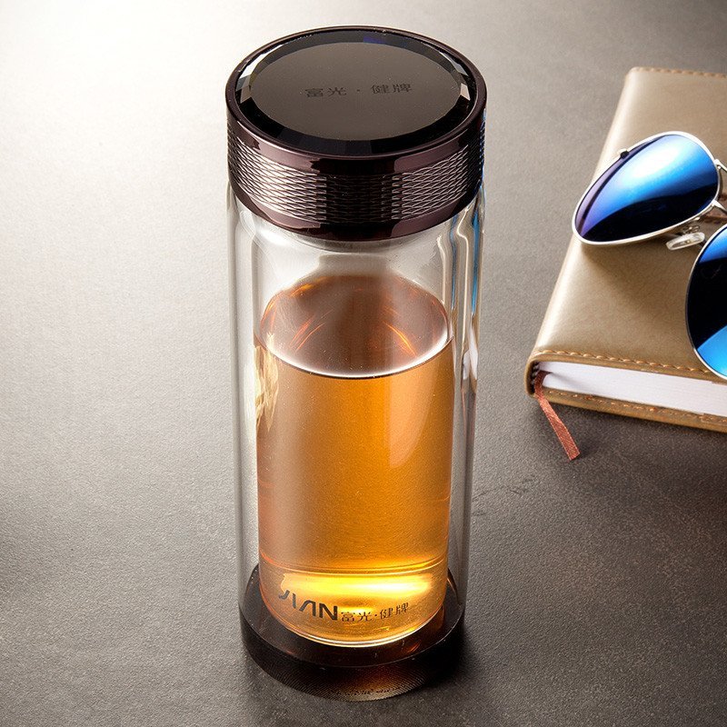 (fga)系列】富光 双层玻璃杯 透明带过滤网泡茶杯 男士杯子 水杯图片