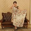上海故事 如意米黄烫金真丝方巾 ZS5009