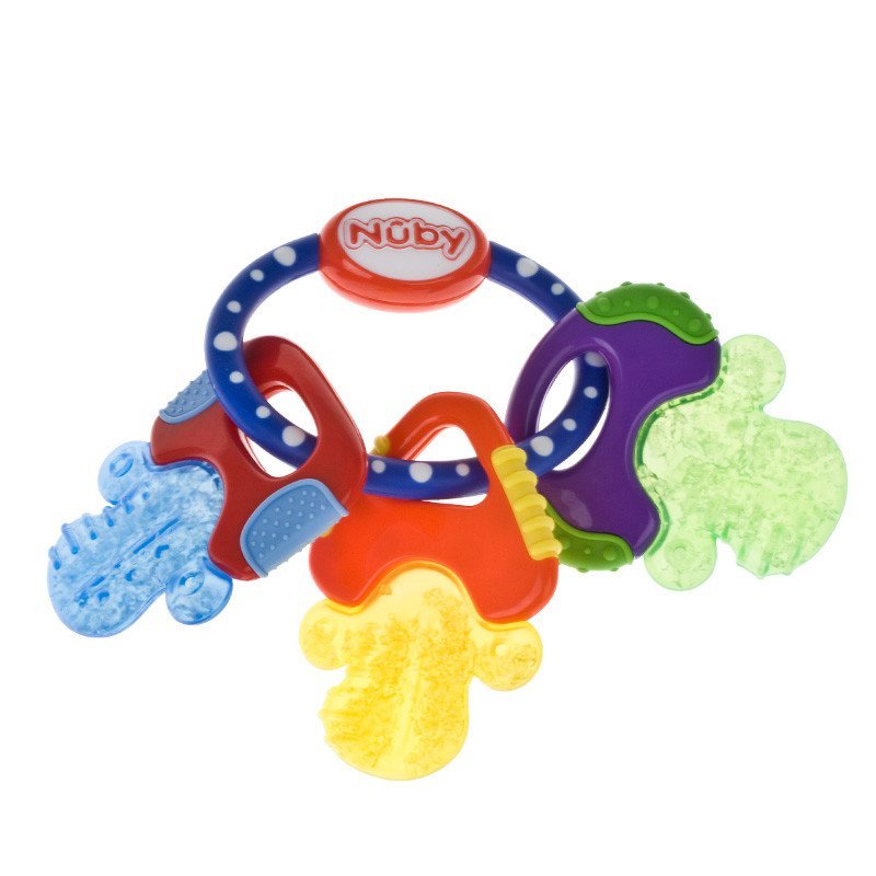 美国nuby/努比 磨牙棒宝宝玩具磨牙婴儿锁匙冰胶固齿器牙胶