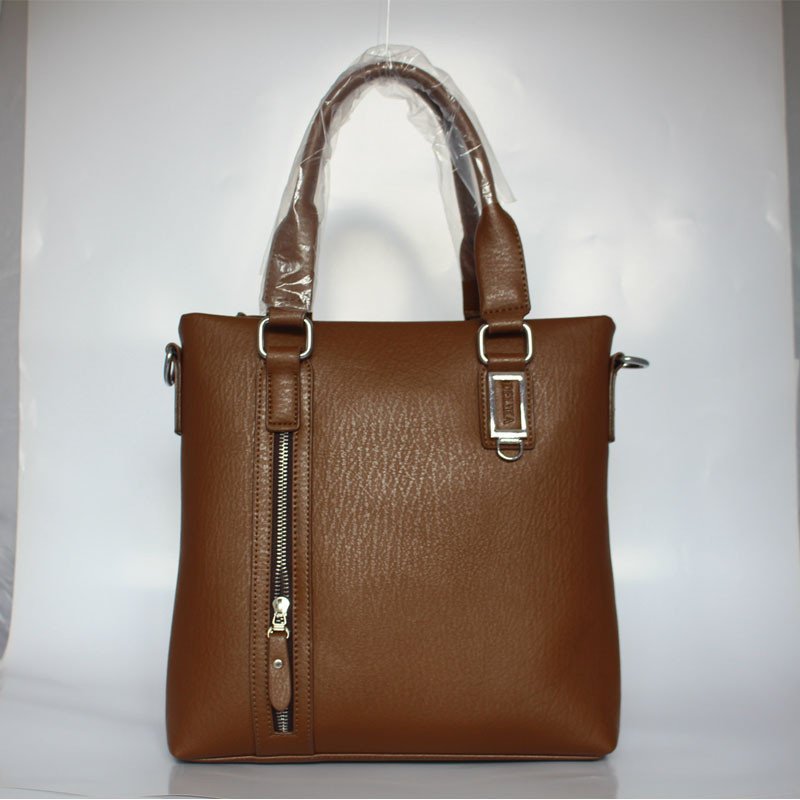 薇思黛 2016新款 欧美潮电脑包公文男包男士包手提包时尚休闲包 卡其色竖版