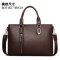 薇思黛 2016新款 欧美潮电脑包公文男包男士包手提包时尚休闲包 棕色横版
