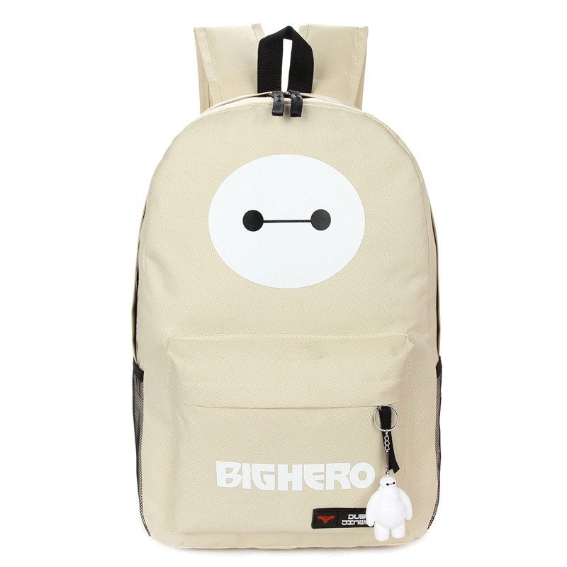 薇思黛 新款大白卡通双肩包背包男女背包韩版学院风学生书包 卡其色