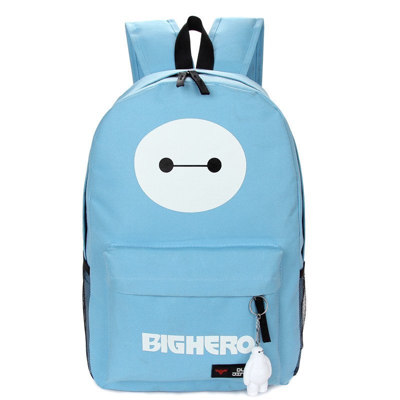 薇思黛 新款大白卡通双肩包背包男女背包韩版学院风学生书包 天蓝色