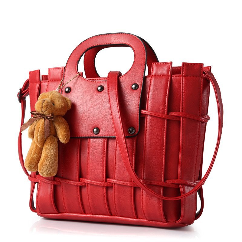 薇思黛 2016新款女包斜挎包女手提包包单肩包女士包包休闲女包 红色