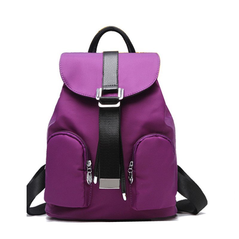 薇思黛2016新款双肩背包韩版女包牛津布双肩书包背包手提包旅游包 紫色