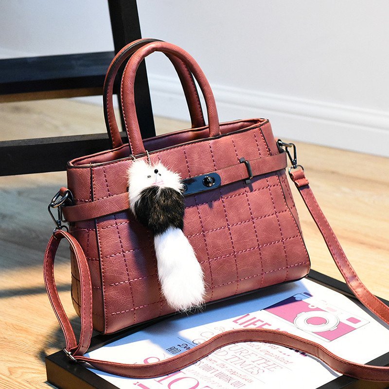 薇思黛女包包2016新款女士包包女包 单肩手提包包斜挎时尚女包 橡皮红色