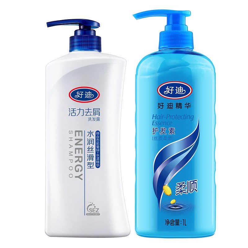 好迪活力去屑洗发露水润丝滑型750ml+好迪精华护发素丝质柔顺1L