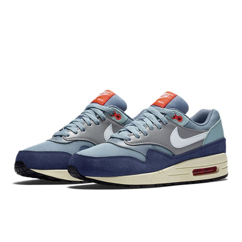 耐克nike air max 1 essential 女子低幫繫帶運動休閒鞋 599820 藍灰