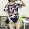 扬姿2016短袖t恤女夏季上衣女装2016新款学生印花宽松女体恤 2XL 迷彩棕