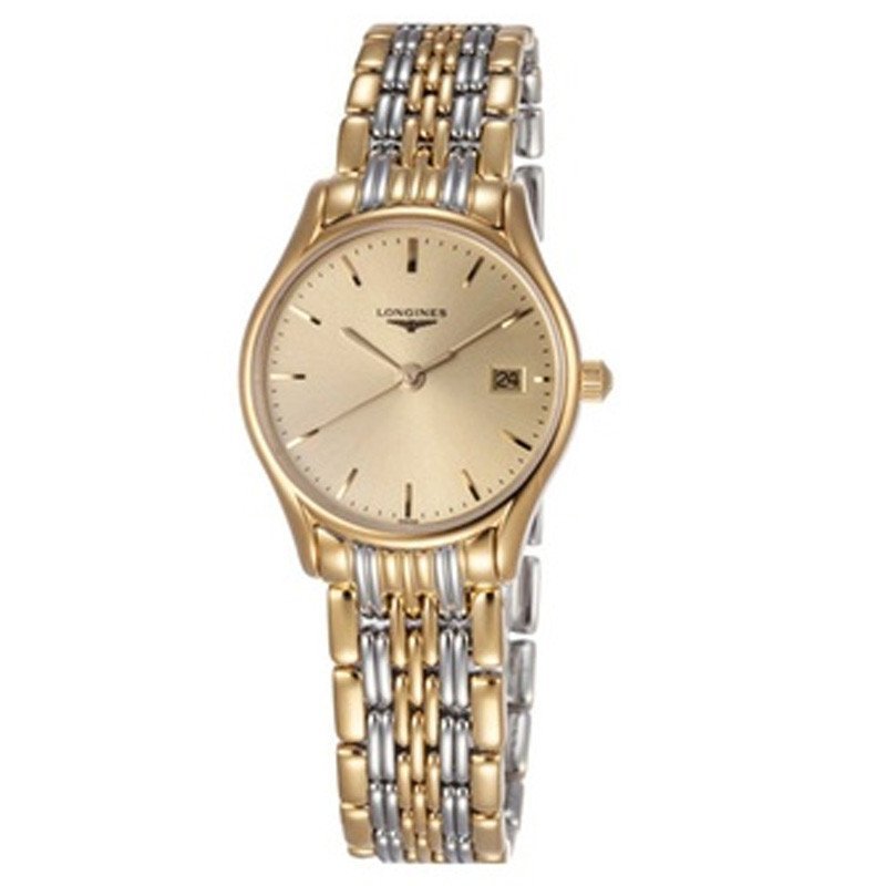 浪琴longines律雅系列石英女表l42592327原装正品金色高清实拍图