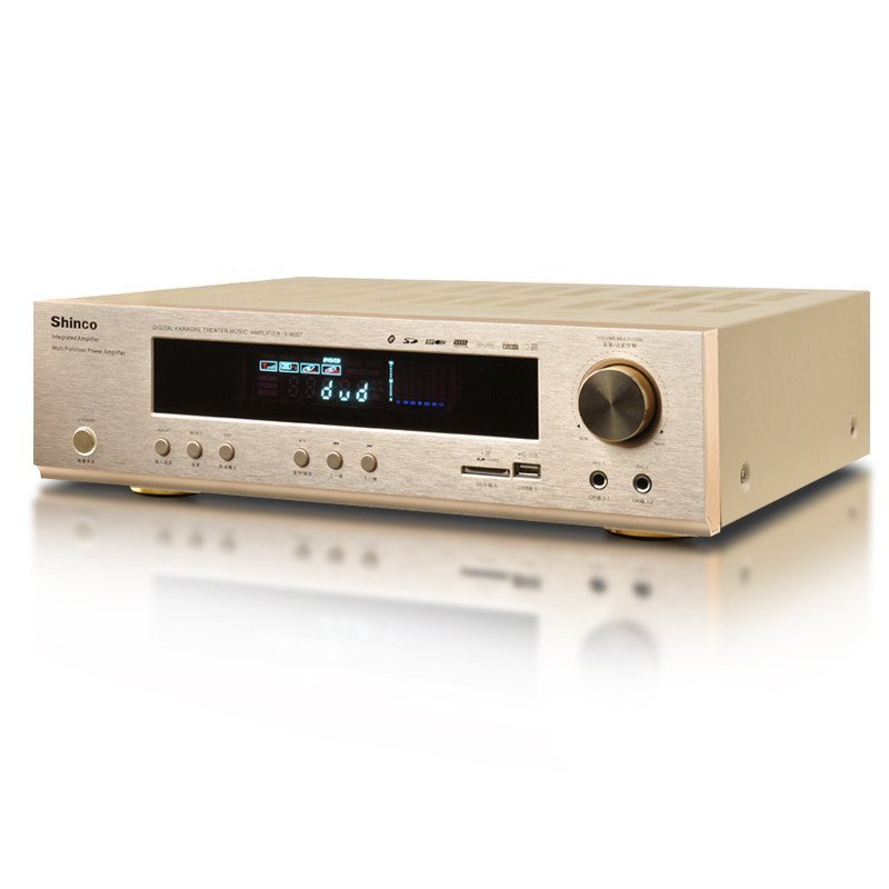 新科（Shinco）S-9007 功放机声音放大器 支持蓝牙收音功能 独立音量调节旋钮.双低音金色
