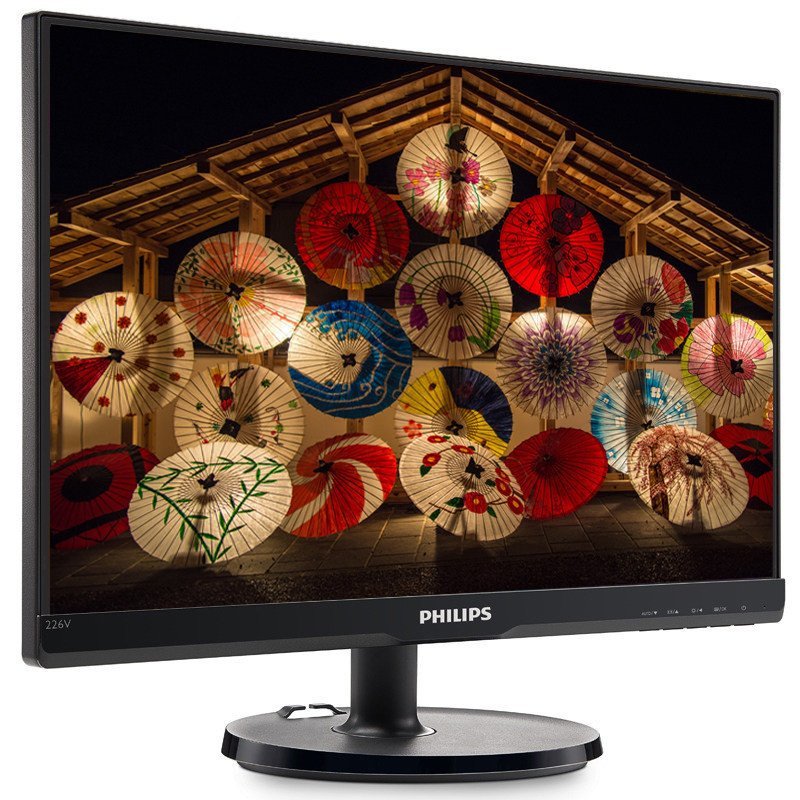 飞利浦（PHILIPS）226V6QSB6 21.5英寸 AH-IPS面板 细窄边 不闪屏 液晶显示器