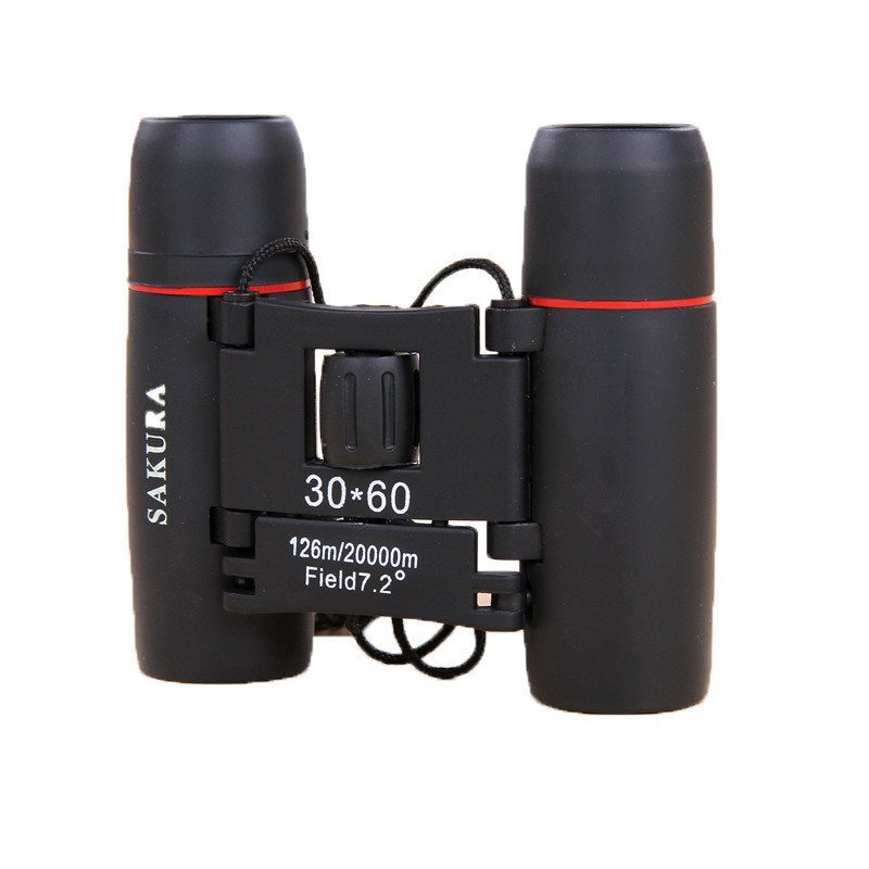 欧伦萨 户外运动小巧樱花30X60 高倍高清红外微光夜视双筒望远镜 红色