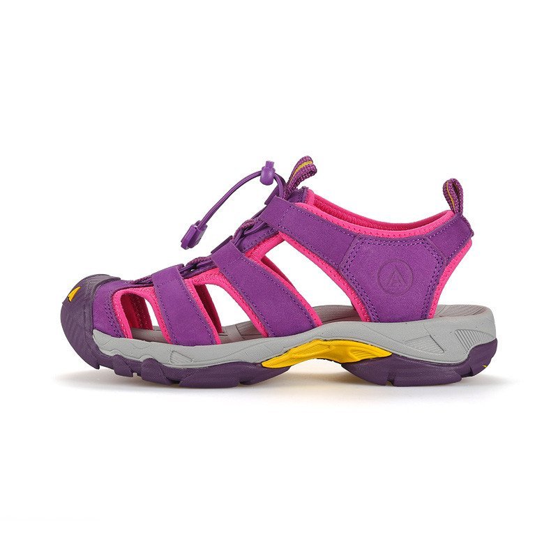 悍途2022年夏季运动包头凉鞋女新款时装平底防滑户外沙滩鞋溯溪鞋 紫色-9110款 39码