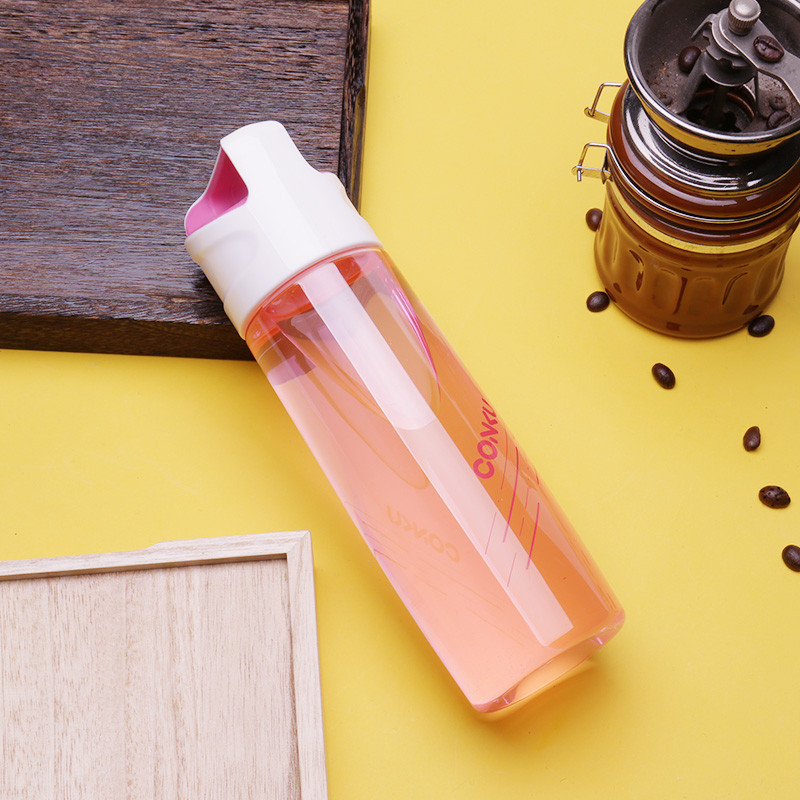 康酷随手杯时尚运动便携韩版水杯 学生创意户外茶杯提绳潮流杯子 粉色