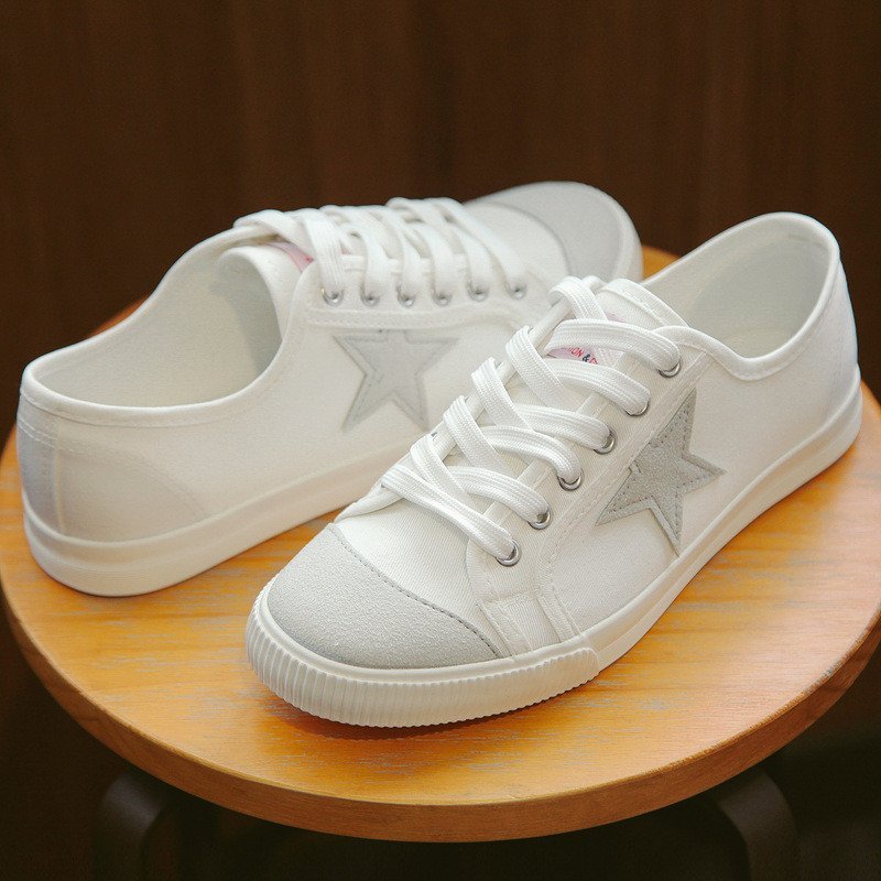 uyuk低帮透气帆布鞋女 情侣帆布鞋 白色 42高清实拍图