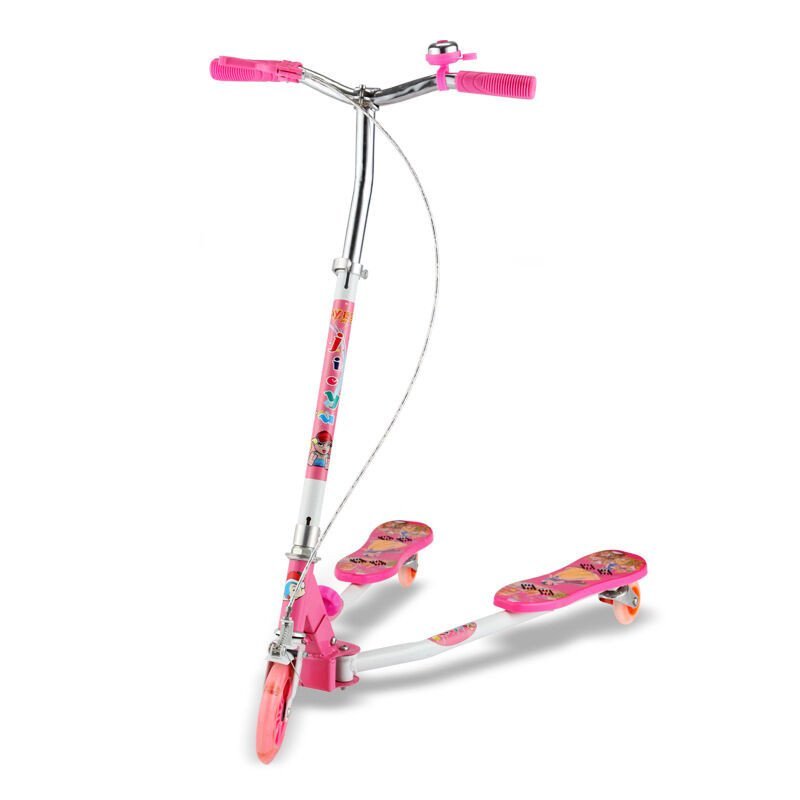 户外运动儿童车蛙式漂移车三轮滑板车 滑板车 折叠童车 75.5*26*18mm 粉色