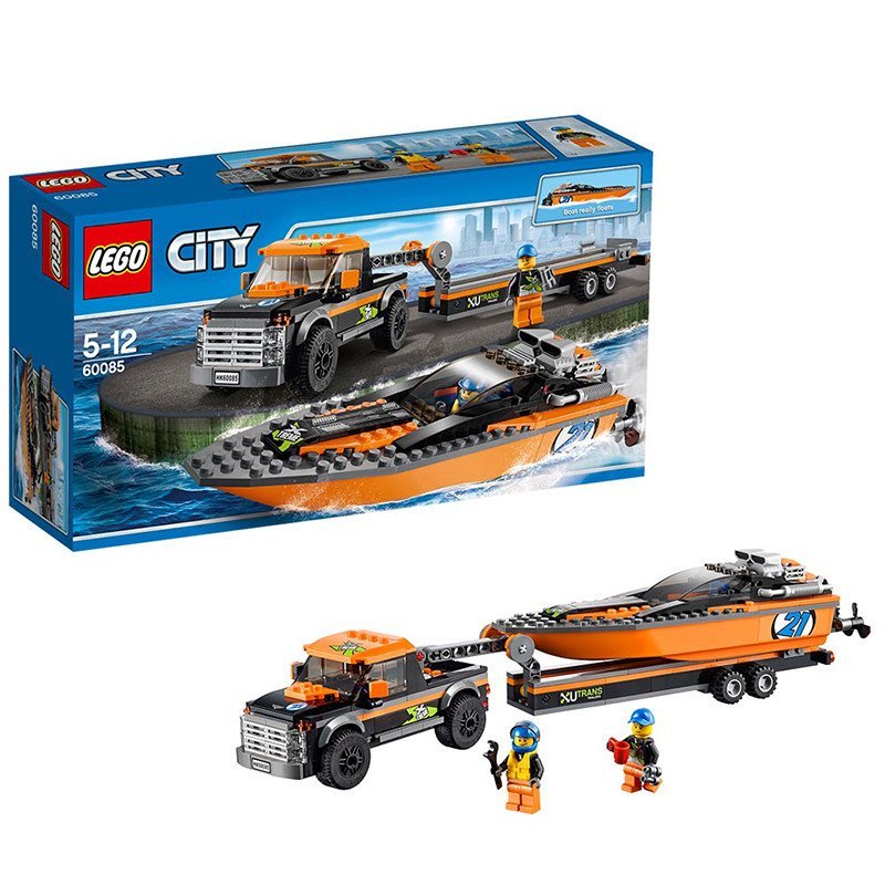 LEGO 乐高 City 城市系列 4x4 赛艇运输车 60085