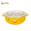米菲(Miffy)食品级304不锈钢双层设计防滑易抓握BC04582双耳碗（橙色）