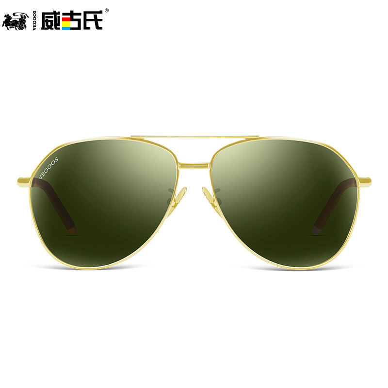 威古氏太阳镜男偏光开车潮2016蛤蟆镜驾驶司机镜墨镜男士眼镜3079 金