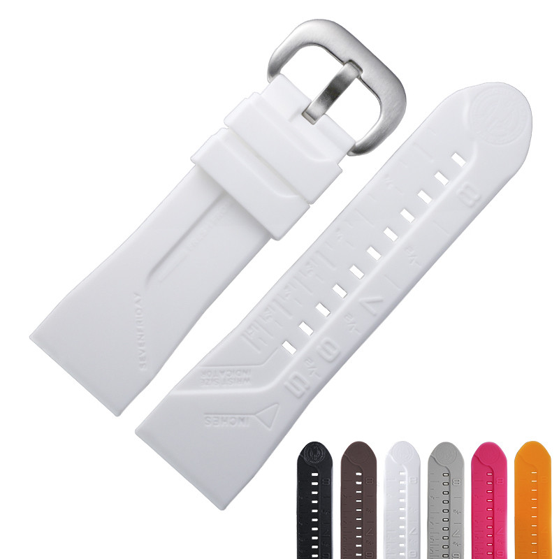傲途环保硅胶橡胶表带 适用星期五 28mm 柔软防水 运动表带 男 28mm 白色