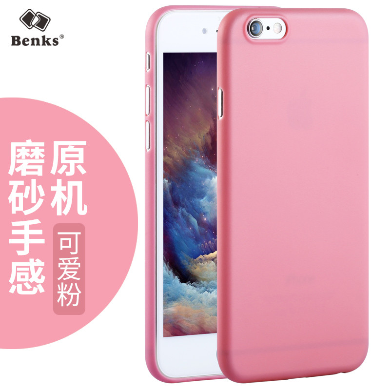 Benks iphone6s薄手机壳磨砂全包硬壳 苹果6简约保护套潮4.7寸 实色款【可爱红】