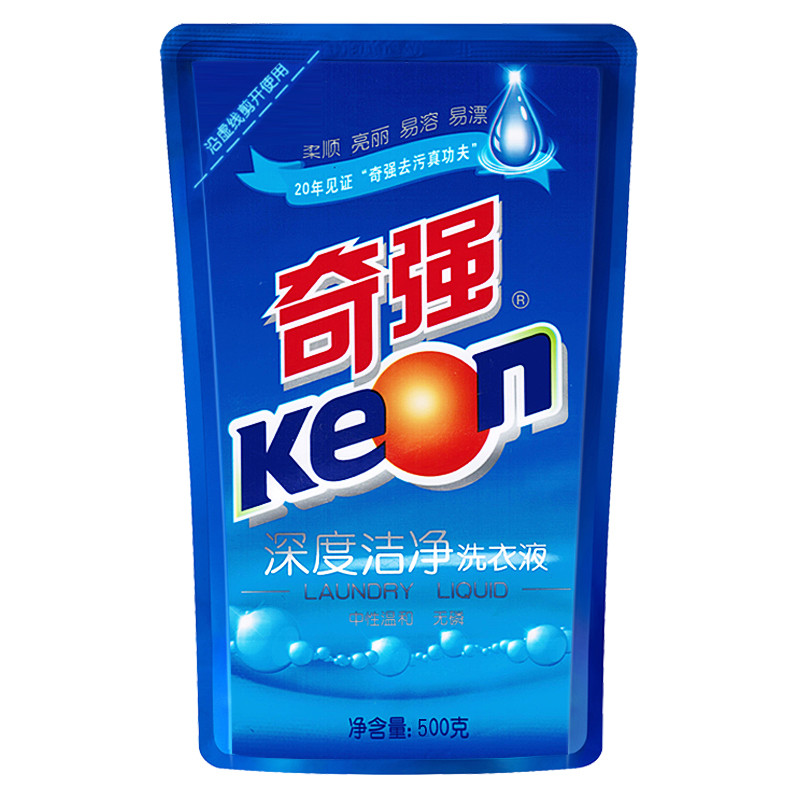 奇强 洗衣液 深度洁净 500G/袋 中性温和无磷