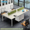 HiBoss 现代办公家具简约屏风办公桌职员桌2 4 6人组合工作位 四人位不含活动柜