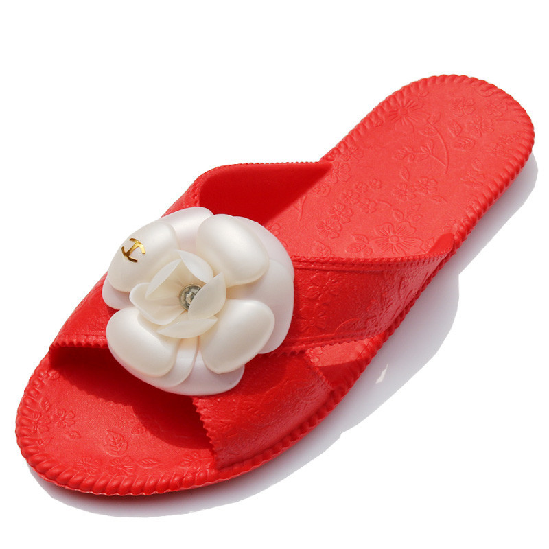 女士山茶花拖鞋 粉色 均码建议36-38脚穿