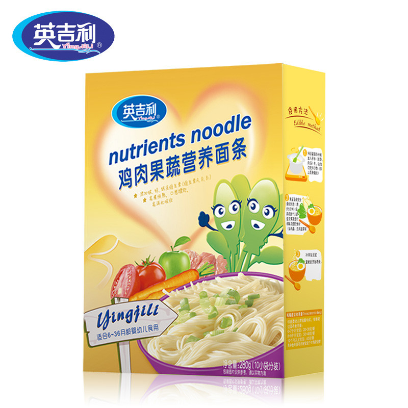 英吉利（yingjili）鸡肉果蔬营养面条 280g/盒