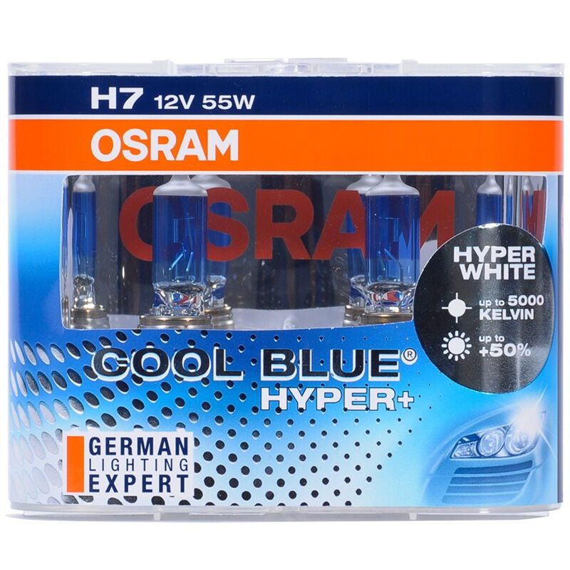 欧司朗(OSRAM)亮白系列 H7 汽车灯泡 【增亮50%，色温5000K】12V55W