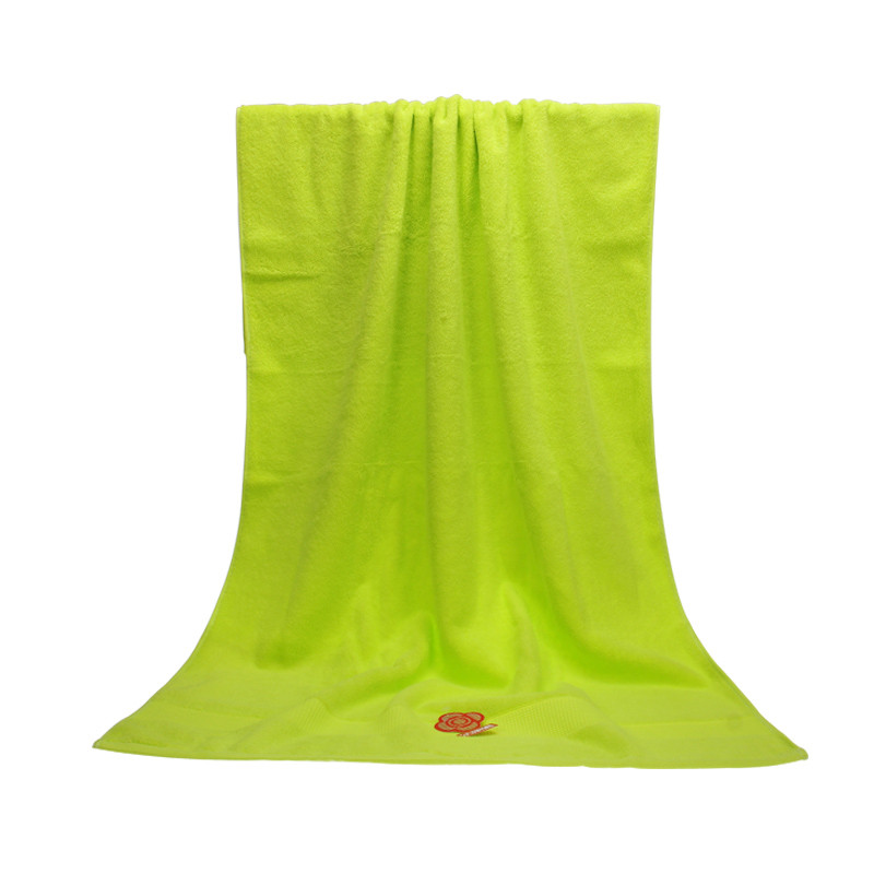 洁丽雅6724纯棉蜂巢时尚简约素色浴巾 140*70cm 绿色