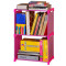 百页轩简易书架加固书柜现代简约书架置物架自由组合层架 粉色四层