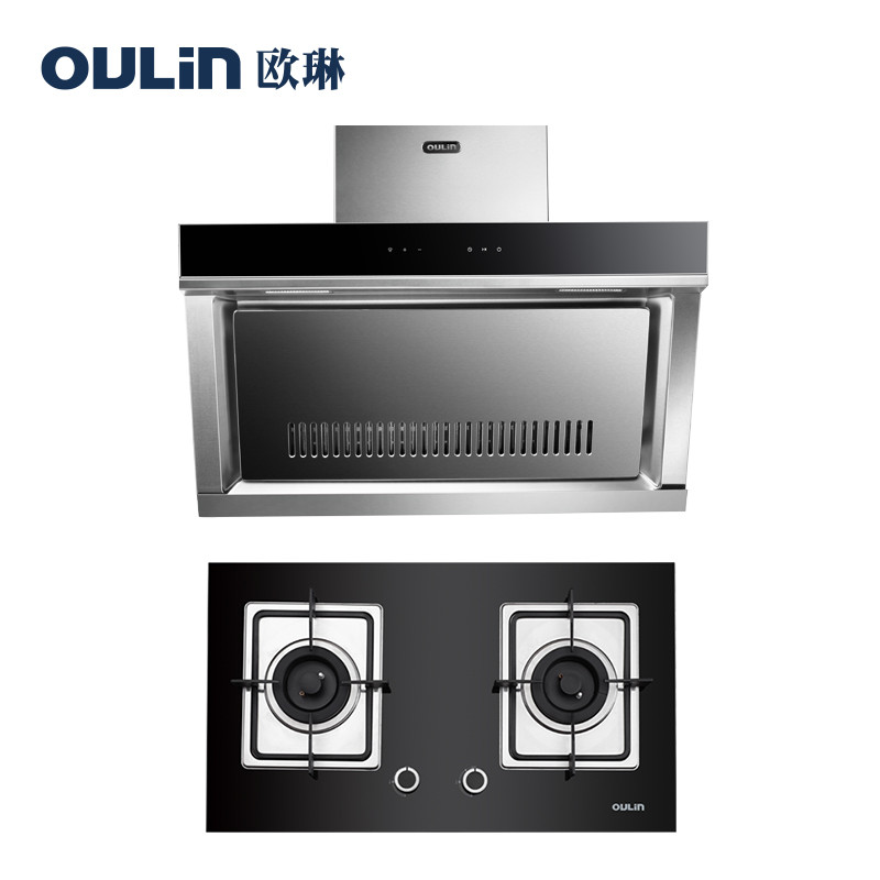 Oulin/欧琳油烟机燃气灶套餐油烟机组合F22+灶具E302B燃气灶烟灶套餐4.0KW火力煤气灶【天然气】