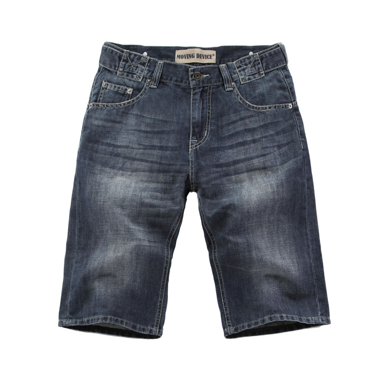 2015新款牛仔短裤 潮男裤子 夏薄亚麻透气修身 男中裤直筒五分裤 新品 32 牛仔蓝